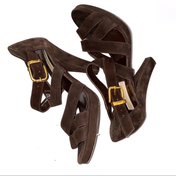 MICHAEL KORS SUEDE PLATFORM HEELS - Picture 2 of 8